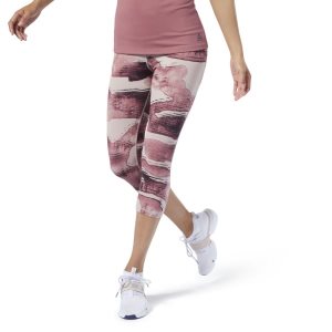 Legginsy Damskie Reebok Yoga Lux Bold 3/4 2.0 Różowe PL 53TAKDV